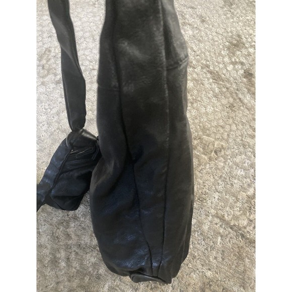 Vintage 60s-70s Francois Villon Black Leather Purse with Leather Strap - Picture 14 of 16